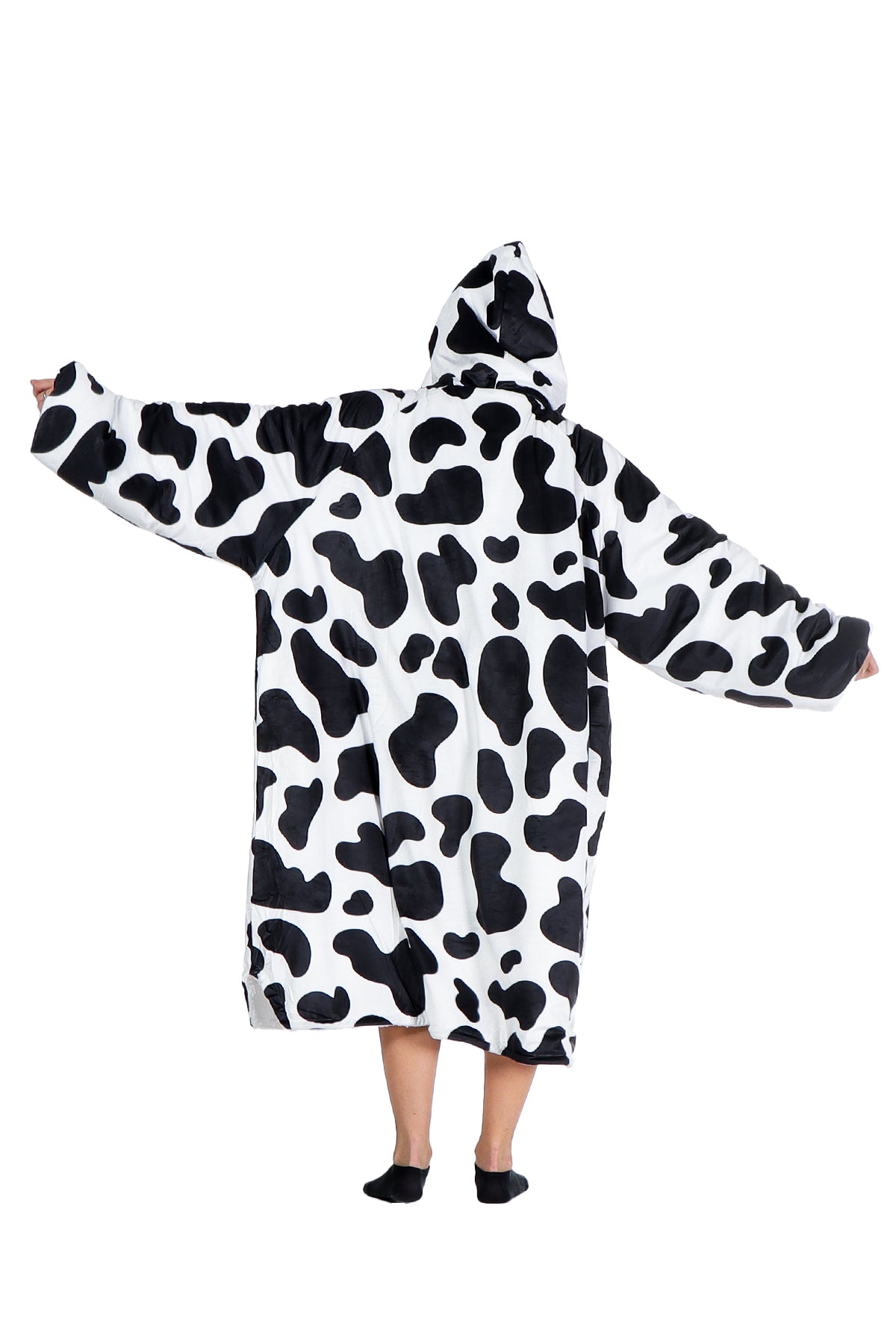 Jump Pocket Cow Print Blanket Hoodie