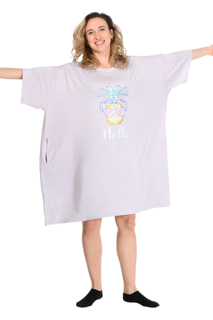 Pineapple Jump Pocket Oversized Sleep Shirt