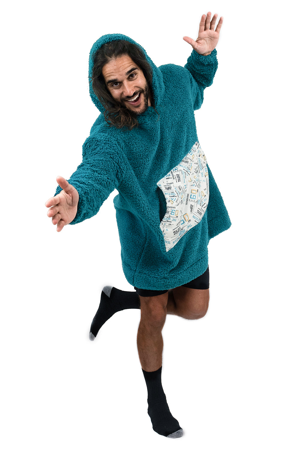 Couverture à capuche courte bleu sarcelle Jump Pocket MOD