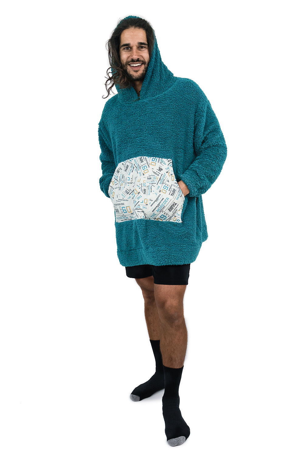 Couverture à capuche courte bleu sarcelle Jump Pocket MOD