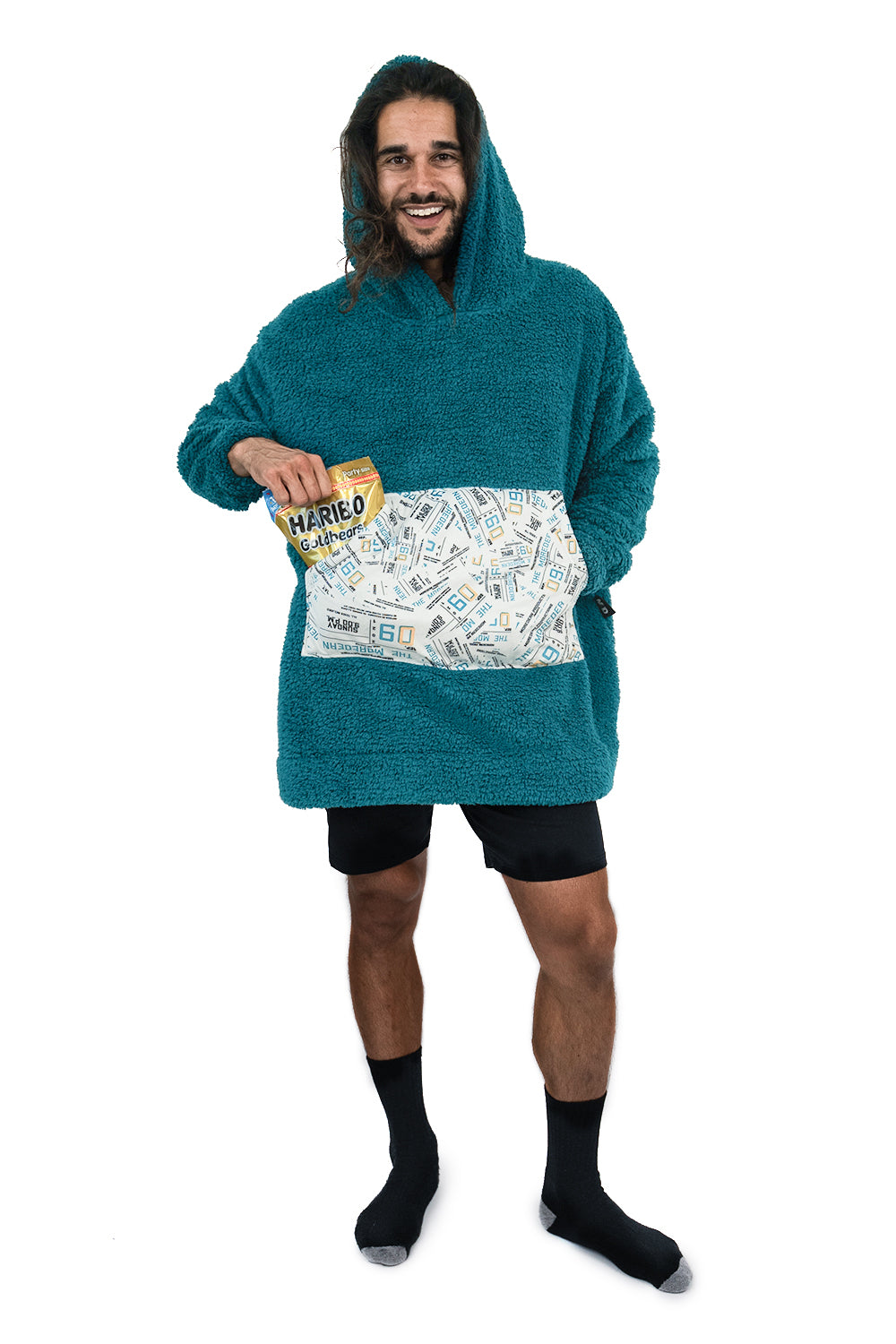 Couverture à capuche courte bleu sarcelle Jump Pocket MOD