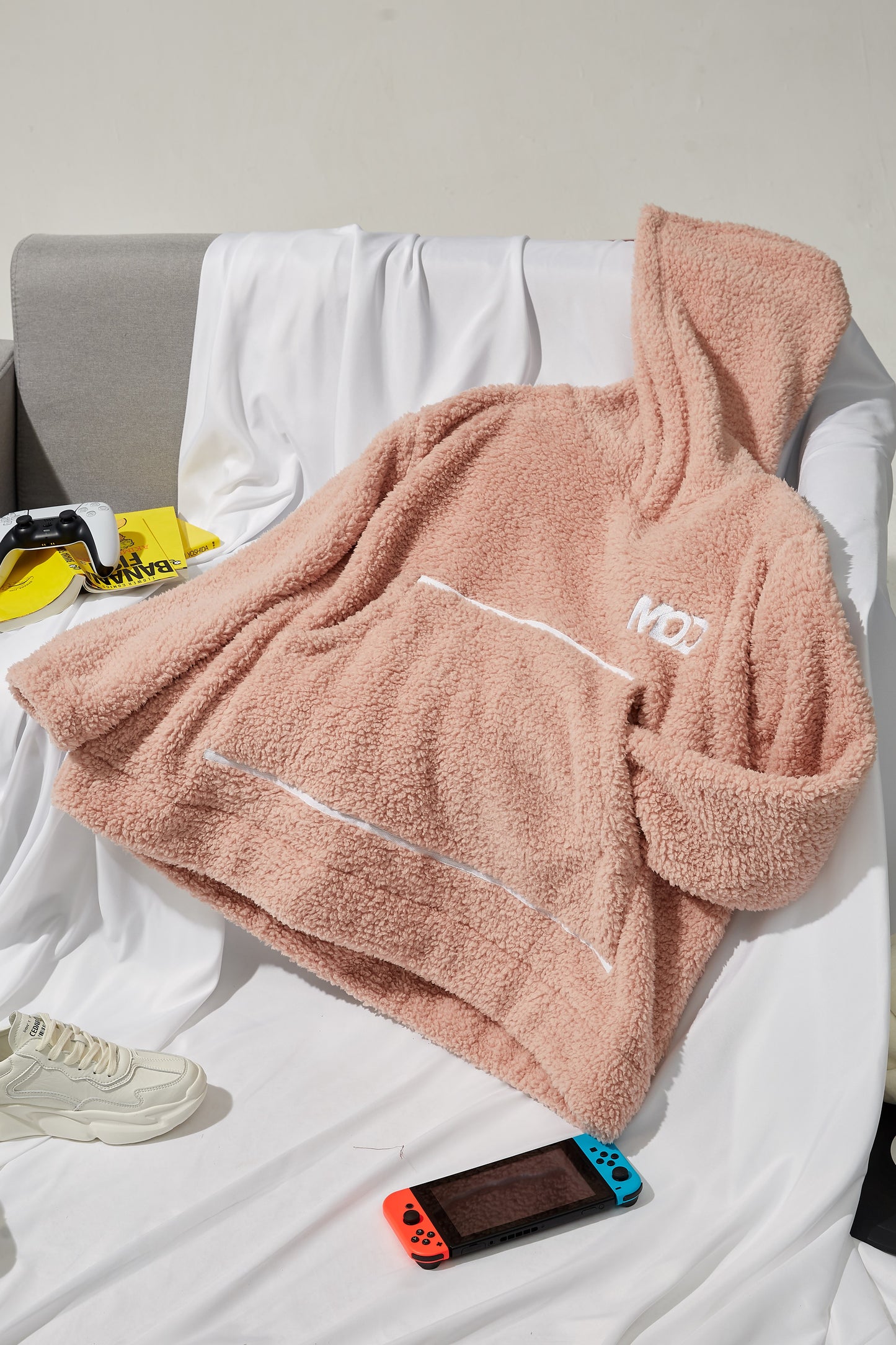 Jump Pocket MOD Couverture à capuche courte rose blush